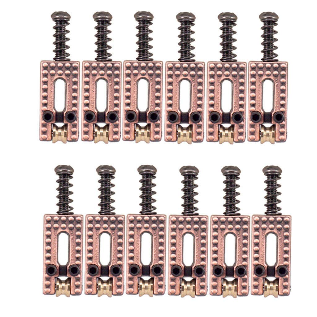 12pcs Electric Guitar Tremolo Bridge Roller Saddle Set for ST TL Guitars - Replacement Parts for Smooth String Action & Enhanced Playability - Perfect for DIY Guitar Repair & Upgrades