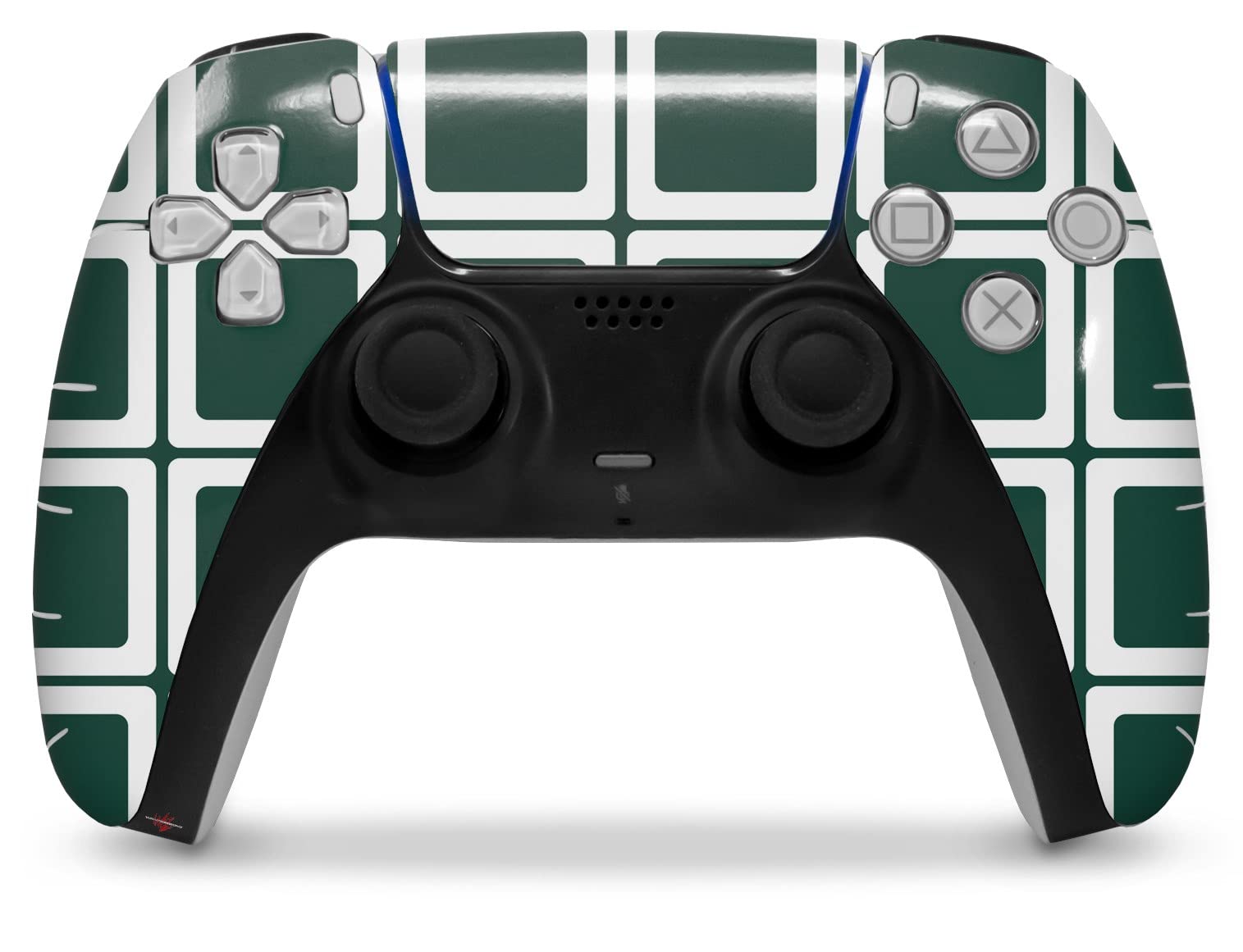 PS5 DualSense Controller Skin Wrap - Squared Hunter Green for Gaming Protection