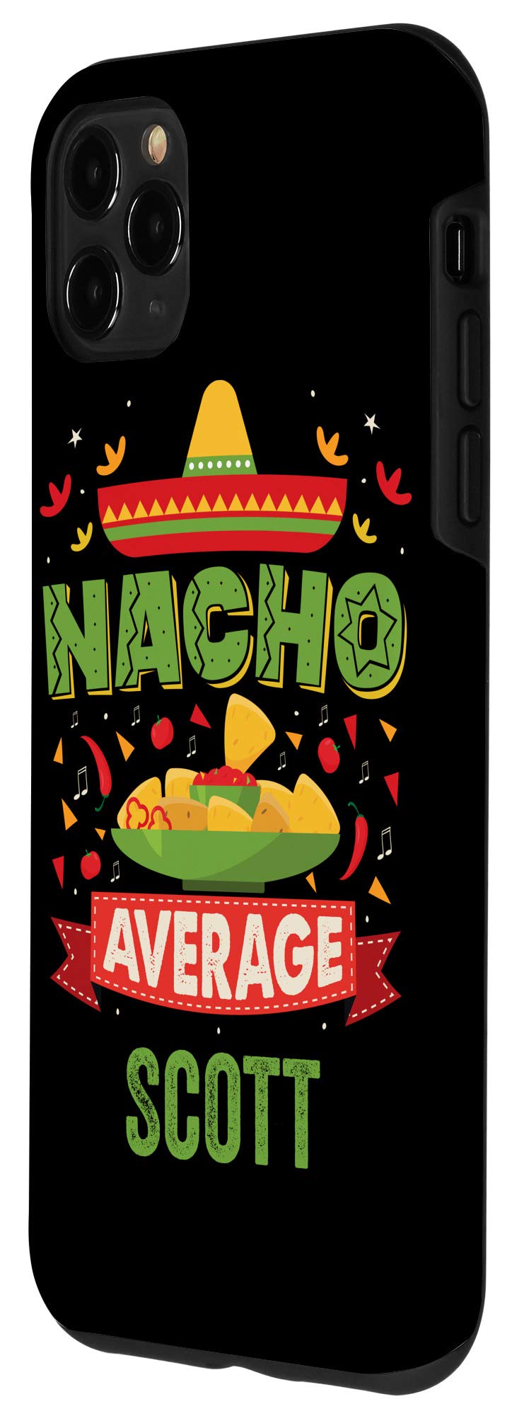 iPhone 11 Pro Max Case - Personalized Funny Nacho Average Scott Name Design - Perfect Birthday Gift for Him/Her - Durable Protective Cover for Work, Travel & Daily Use