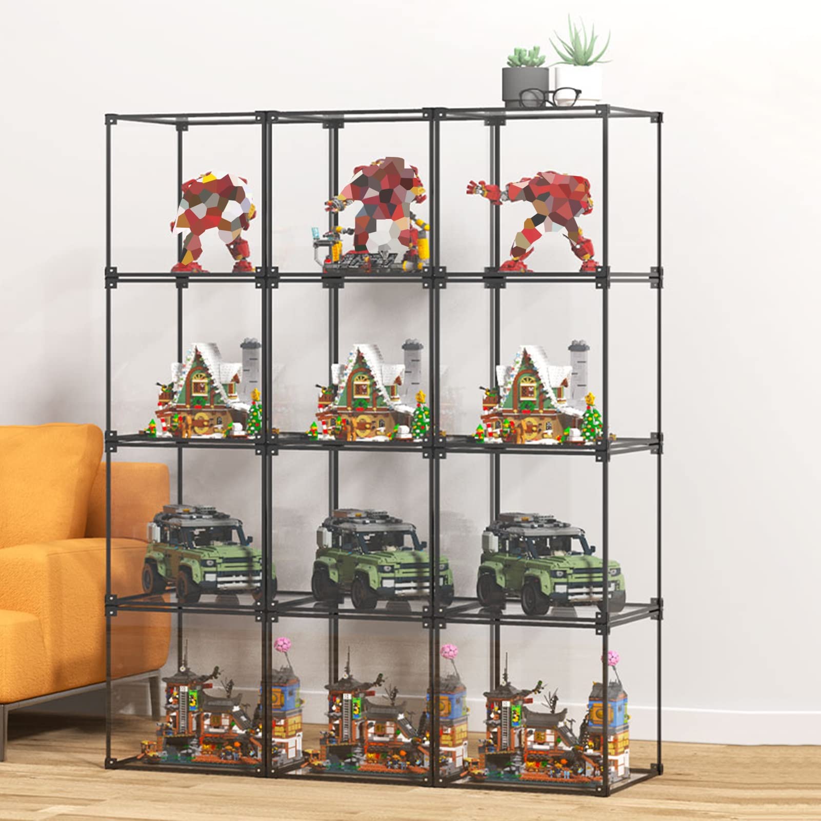 Clear Acrylic Display Case for Collectibles - Stackable Dustproof Protection Showcase for Figures, Toys & Models - Perfect for Countertop Display, Retail Stores, and Home Decor Organization