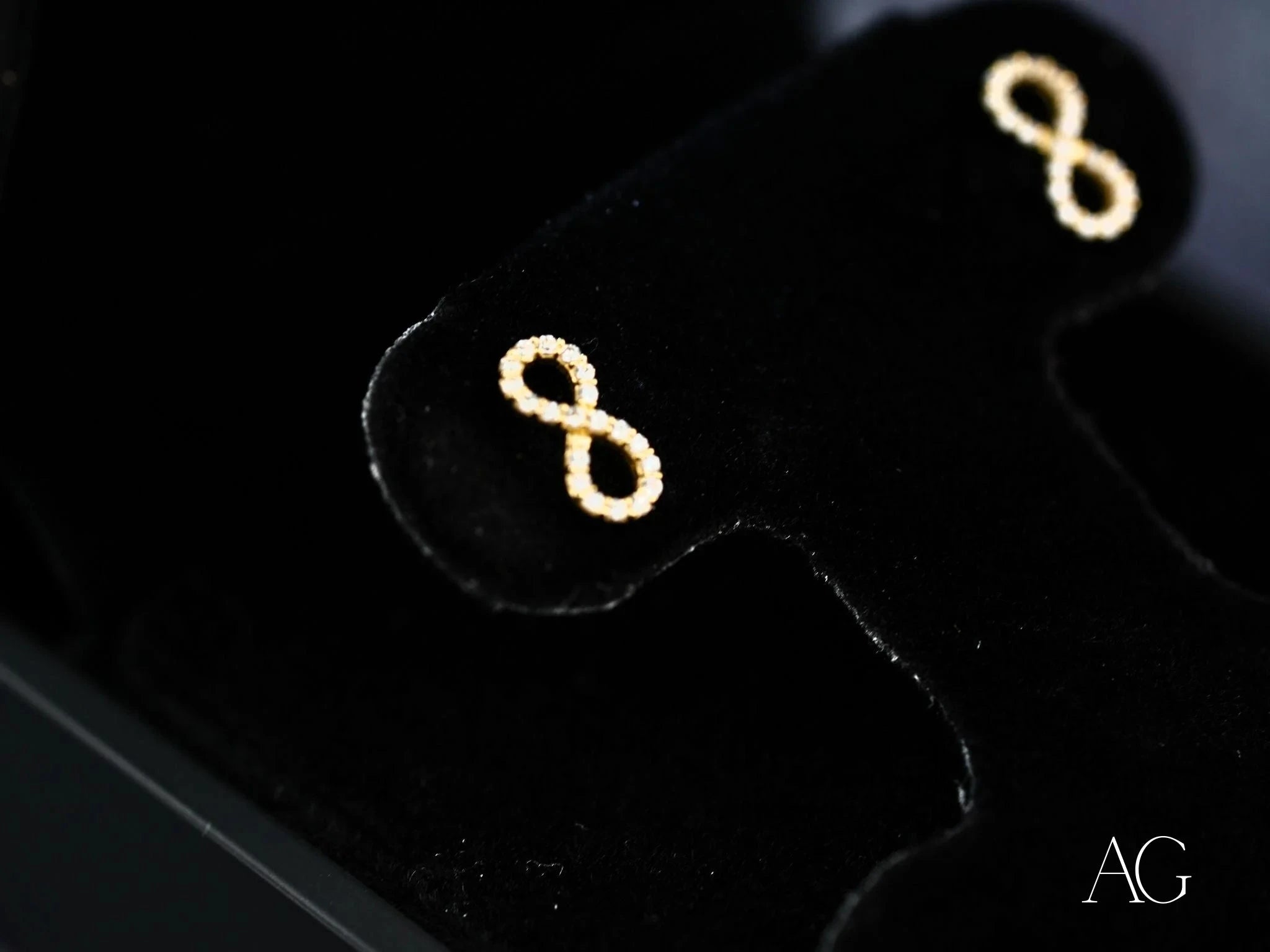 Eternal Spark – 18K Gold Plated Infinity Cubic Zirconia Stud Earrings for Women, Gift for Anniversary, Wedding, Valentine's Day