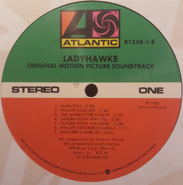 Andrew Powell & Philharmonia Orchestra - Ladyhawke Original Motion Picture Soundtrack LP Vinyl Record (NM or M Condition) - Perfect for Movie Collectors & 80s Soundtrack Enthusiasts