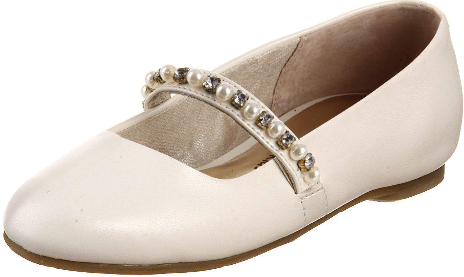 Nina Nataly Girls Ballet Flats - Comfortable & Stylish Bone Color Shoes for Little Kids & Big Kids - Size 3 M US - Perfect for School, Dance Class & Everyday Wear