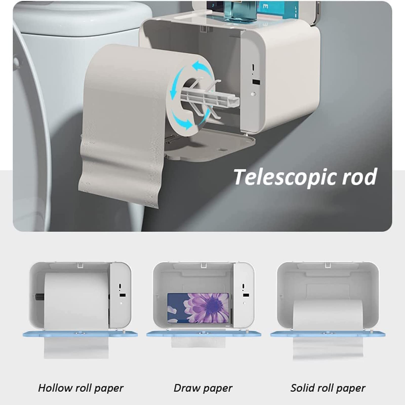 Smart Touchless Toilet Paper & Towel Dispenser - Automatic Sensor Bathroom Tissue Holder, Wall Mounted for Home & Commercial Use (Hygienic Hands-Free Solution for Restrooms, Kitchens & Offices)