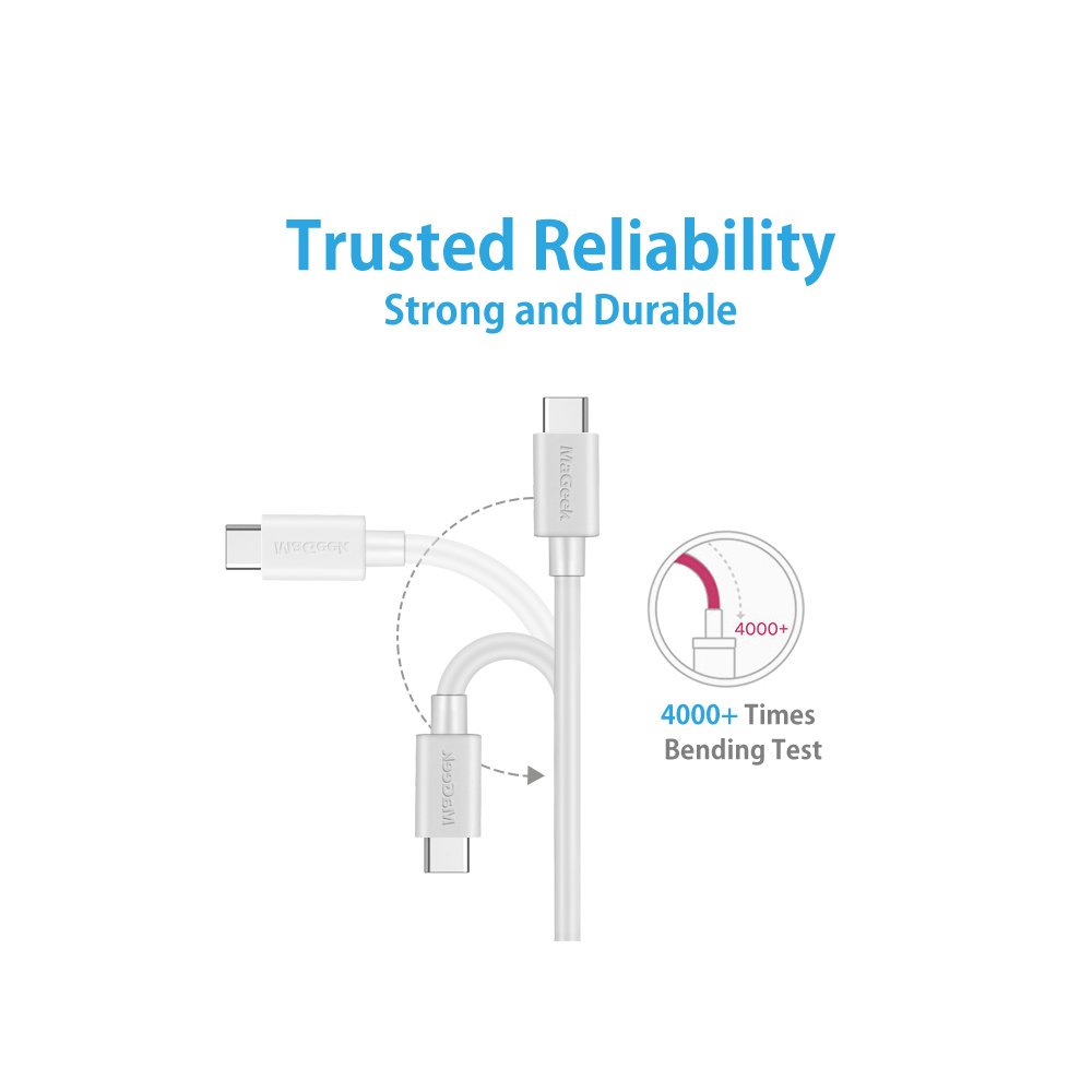 3.3ft USB Type C to USB 3.0 Fast Charging Cable - Compatible with Galaxy S8/S8+, MacBook, Nintendo Switch, Sony XZ, LG V20/G5/G6, HTC 10 & More - White | Perfect for Home, Office & Travel Charging