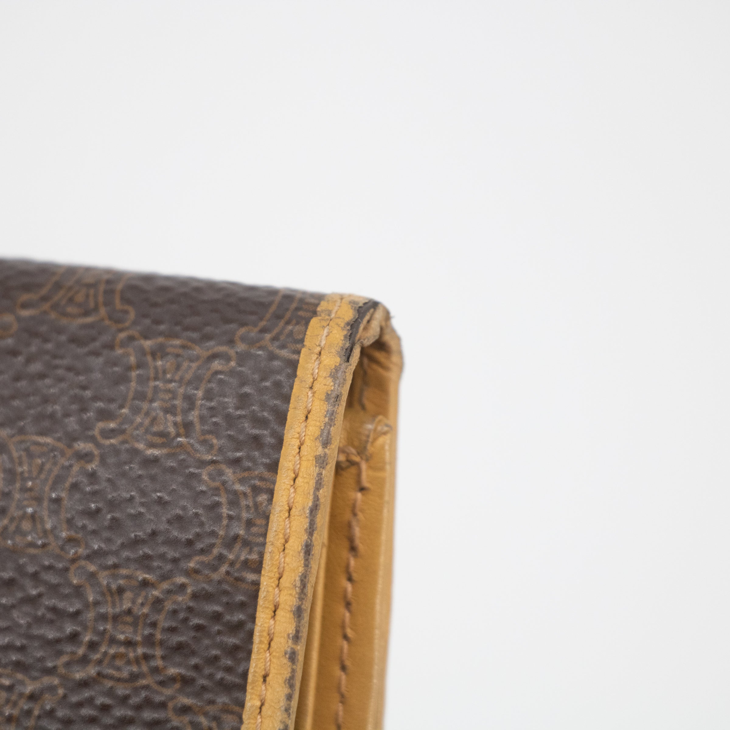 Celine Macadam PVC Brown Compact Wallet #2172 - Stylish & Durable Card Holder for Everyday Use, Travel & Business