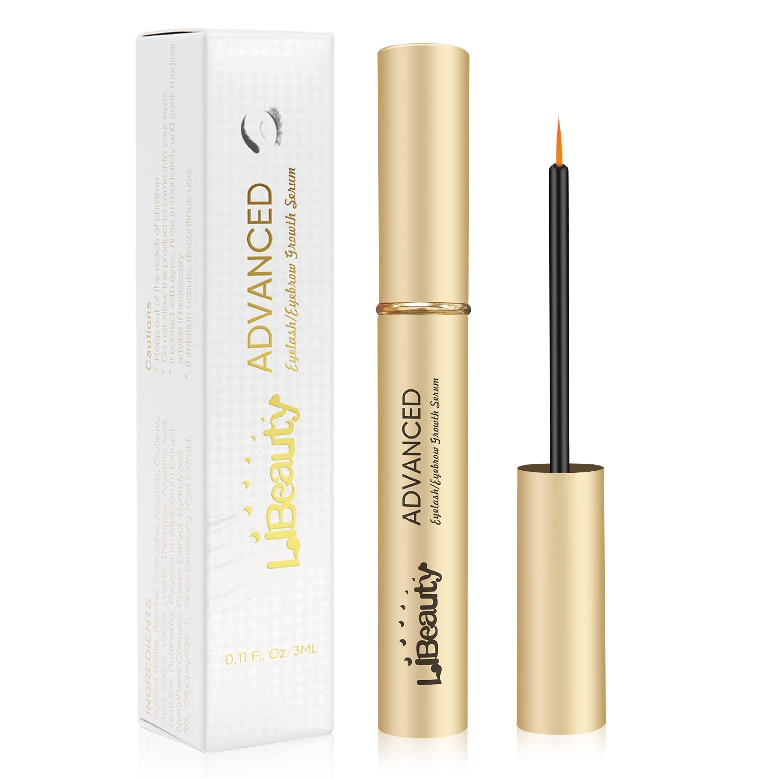 Libeauty Eyelash Growth Serum - 2ml Lash & Brow Enhancing Serum for Longer, Thicker, Fuller & Stronger Lashes - Natural & Safe Formula for Daily Use - Perfect for Nighttime & Makeup Prep