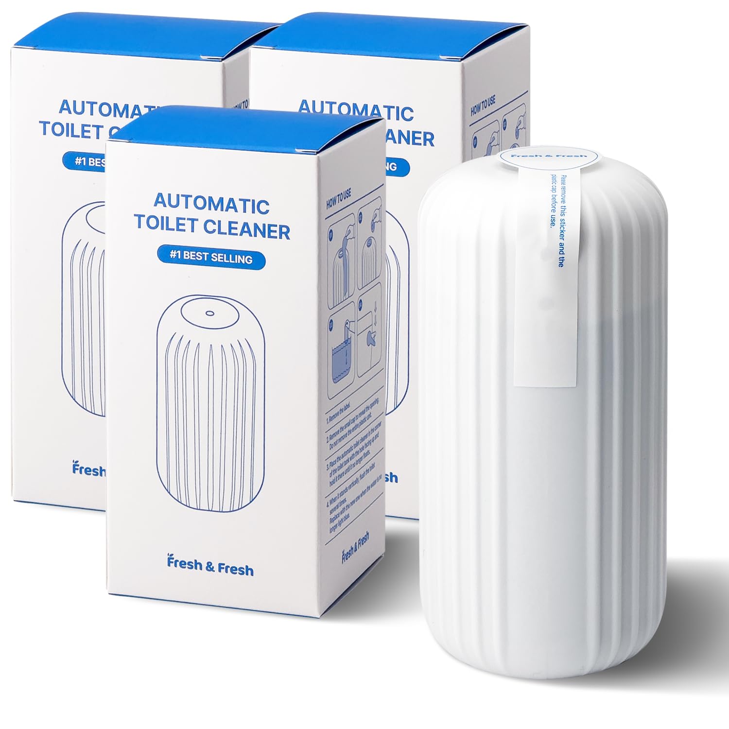 Fresh & Fresh Automatic Toilet Bowl Cleaners - 3 Pack (Up to 2500 Flushes per Bottle) | Long-Lasting Commercial & Residential Toilet Cleaner | Lasts 3-4 Months | Perfect for Homes, Offices & Restrooms