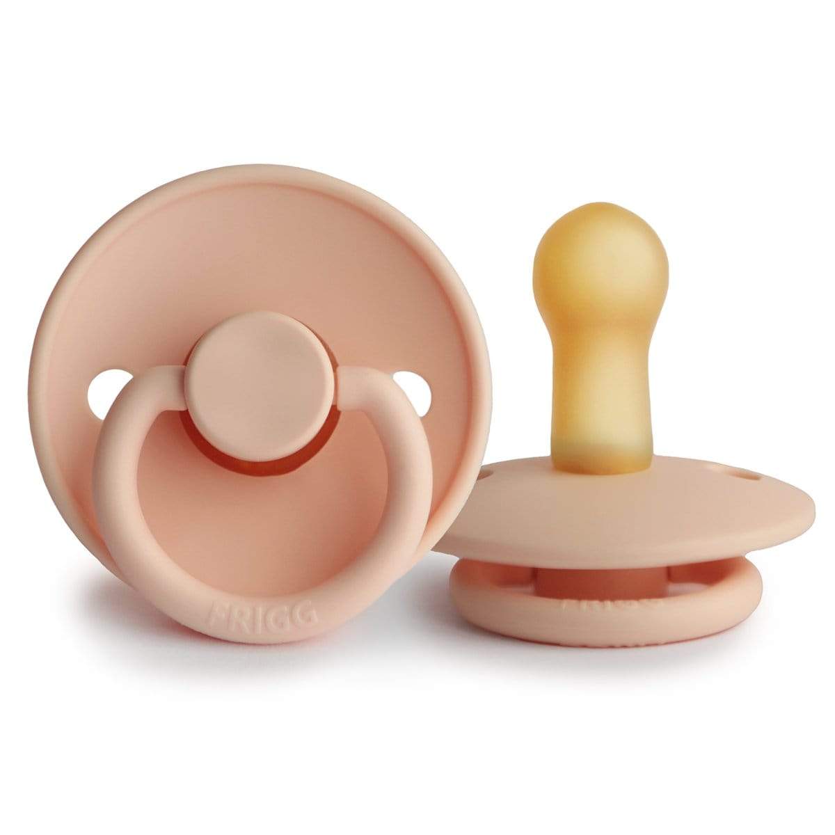 Mushie FRIGG Natural Rubber Pacifier for Babies 6-18 Months - Soothing BPA-Free Teething Pacifier for Daycare & Travel Comfort