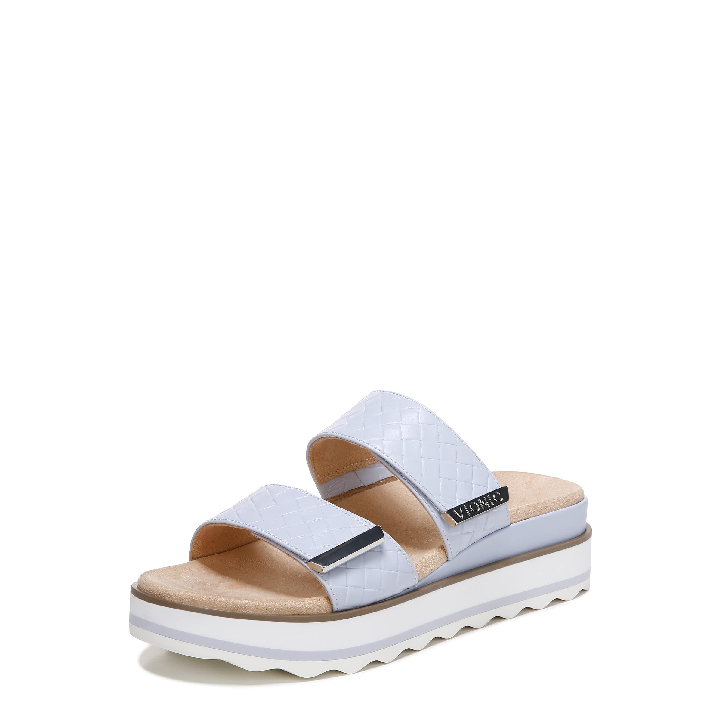 Vionic Women's Phoenix Brandie Slide Platform Sandal - Orthotic Arch Support Sandals with Cushioned Outsole | Comfortable Slip-On Flatform Sandals for Women | Perfect for Casual Wear, Beach, and Summer Outfits (Sizes 5-11, Medium Fit)