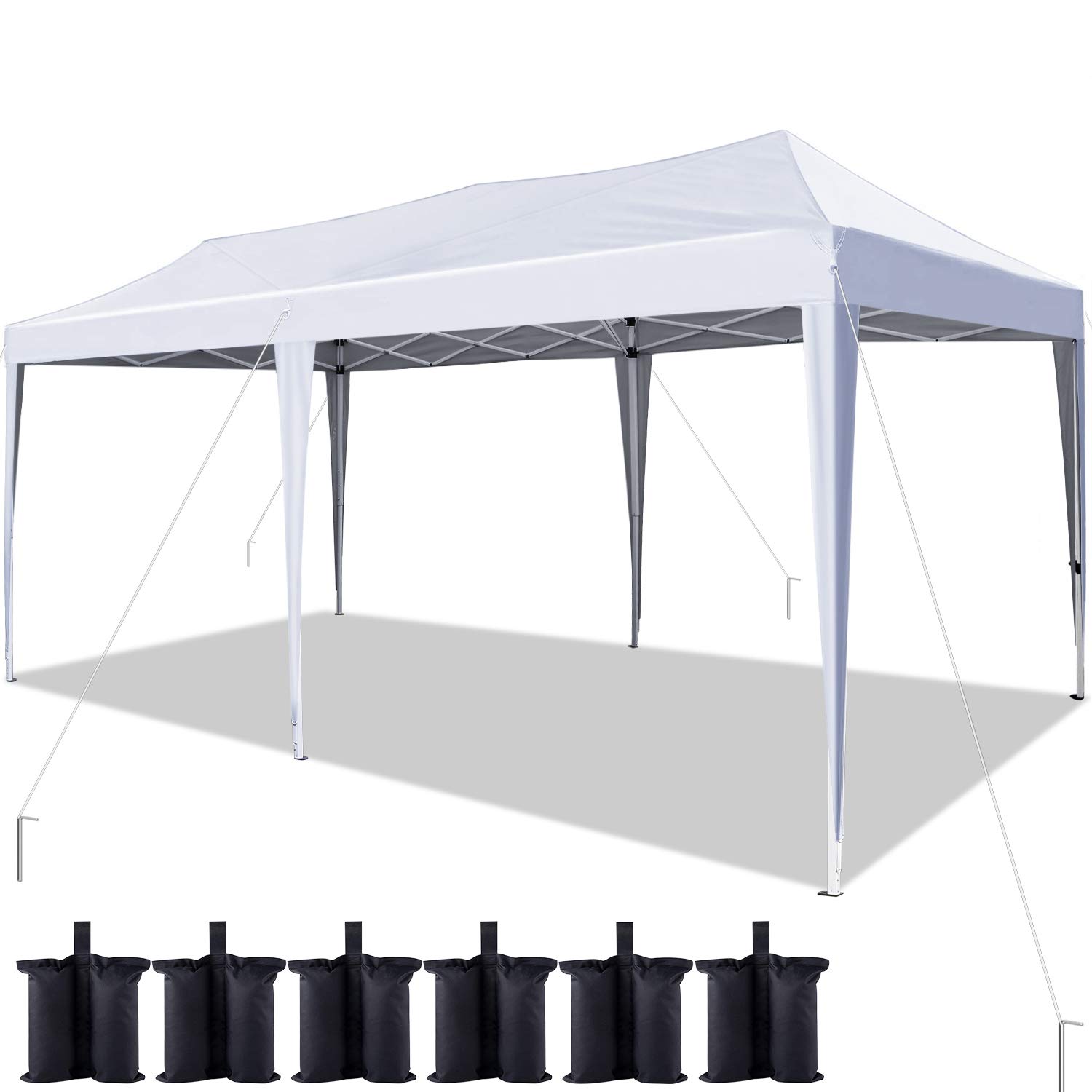 Quictent 10x20 ft Pop Up Canopy Tent - Waterproof Instant Shelter with 6 Sand Bags for Outdoor Events, Parties, Picnics & Camping | Heavy Duty Gazebo for Backyard, Beach & Tailgating