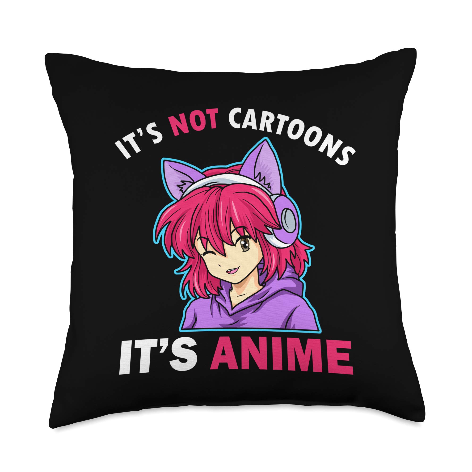 Anime Throw Pillow for Teen Girls - 18x18 Inch Multicolor Anime Merch Gift, Cute Anime Clothes & Shirt Design - Perfect for Bedroom Decor, Anime Lover Gifts, and Kawaii Room Accessories