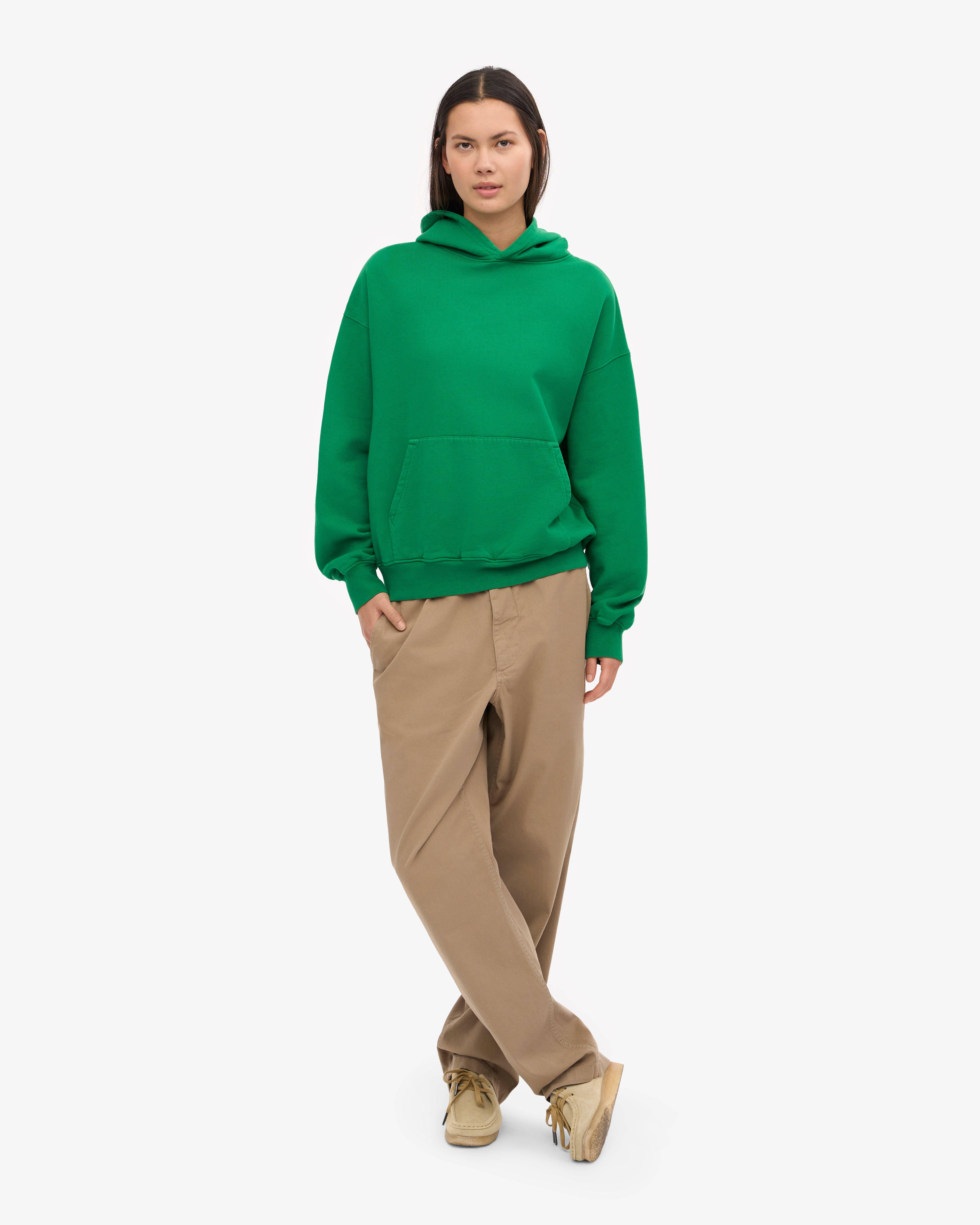Organic Oversized Hoodie - Kelly Green | Eco-Friendly Cotton Pullover for Men & Women | Perfect for Casual Wear, Gym & Outdoor Activities