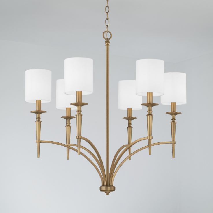 Elegant London 6-Light Crystal Chandelier - Modern Ceiling Lighting Fixture for Dining Room, Living Room & Bedroom Decor