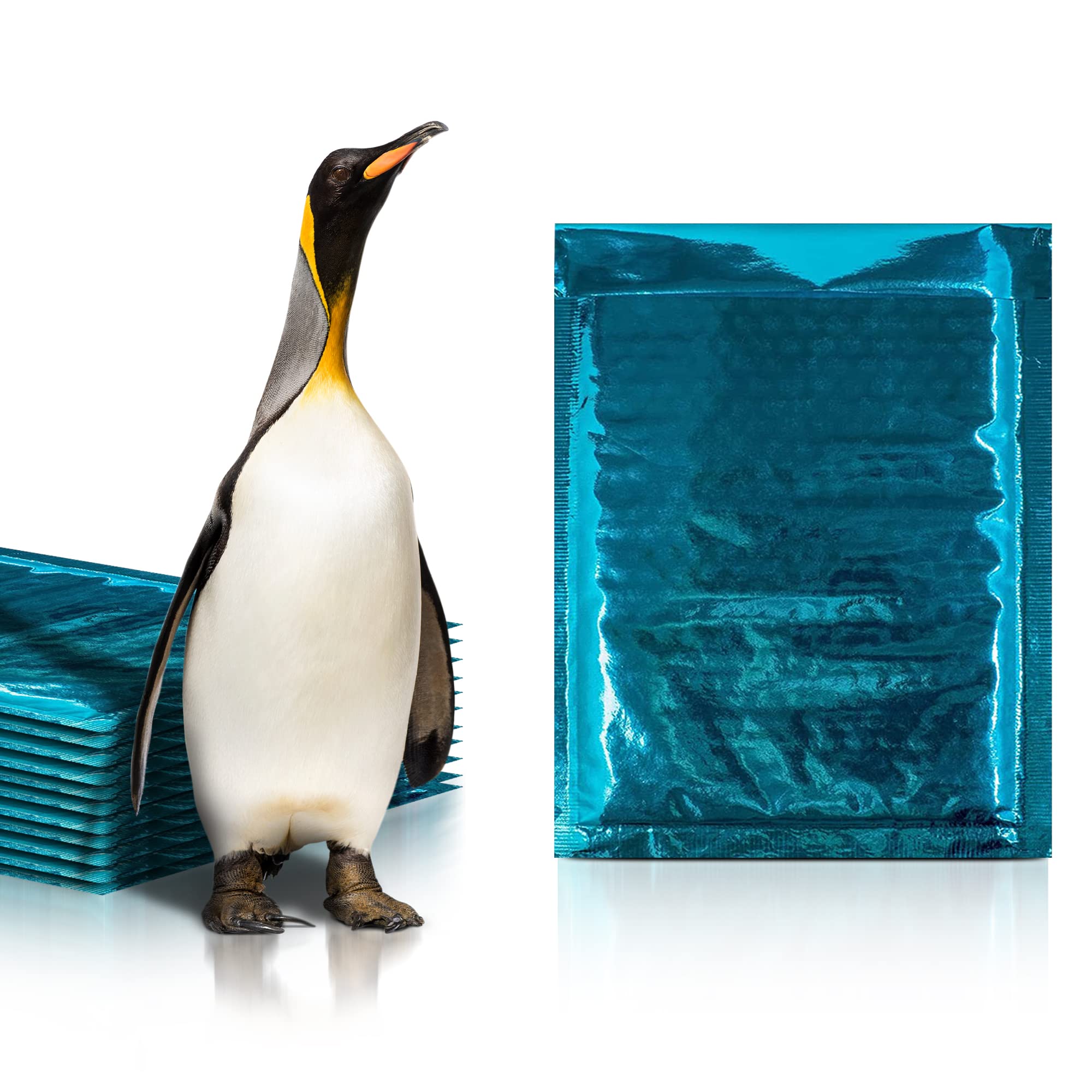Amiff 8.5 x 11 Bubble Mailers - 200 Pack Teal Padded Envelopes with Peel & Seal, Glamour Metallic Foil - Perfect for Mailing, Shipping, Packing & Ecommerce Business