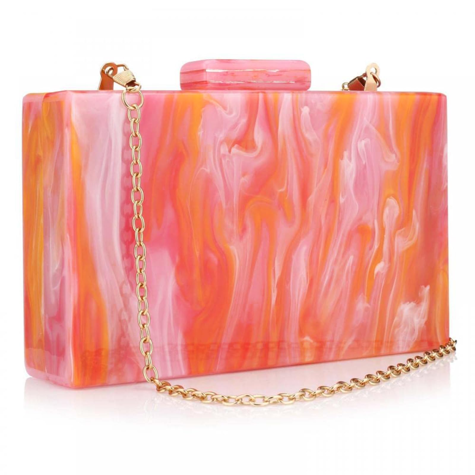 Stylish Acrylic Handbags for Women - Rattan Woven Clutch Purse & Evening Bag - Square Box Prom Party Purse for Dinner, Wedding, and Special Occasions