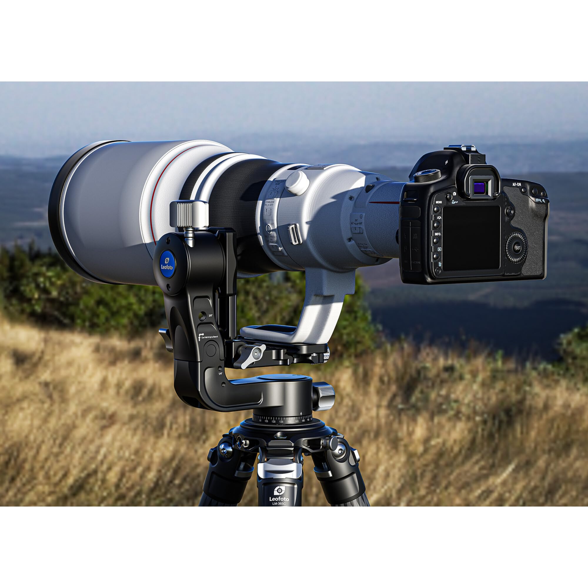Leofoto PG-1 Black Heavy Duty Gimbal Tripod Head - Arca Swiss Compatible for DSLR & Mirrorless Cameras - Perfect for Wildlife Photography, Bird Watching & Sports Shooting