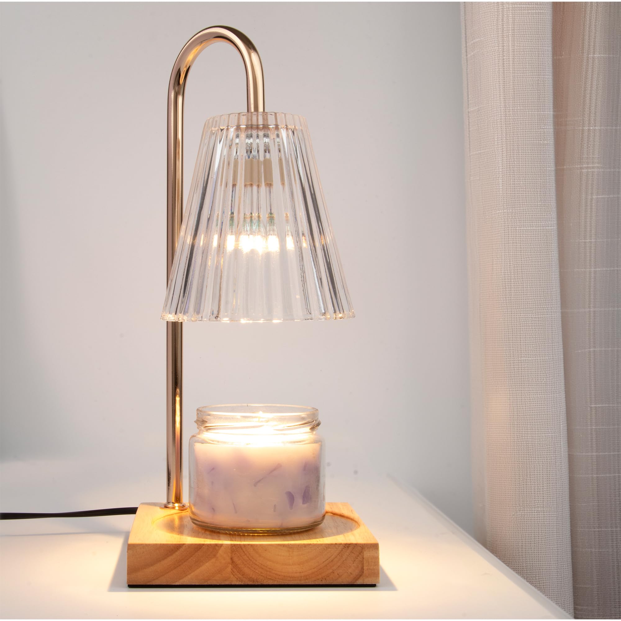 Elegant Candle Warmer Lamp with Timer & Dimmer - 4 Bulbs + Scented Candle Included | Aromatherapy Home Decor for Bedroom, Living Room | Perfect Housewarming & Mother's Day Gift for Jar Candle Lovers
