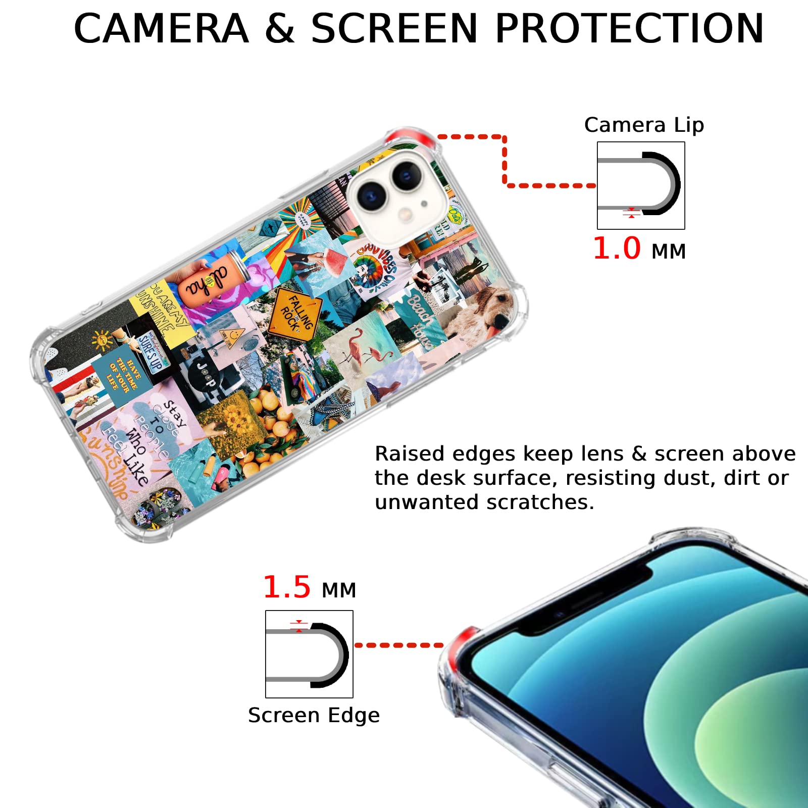 Summer Vibe Aesthetic Beach Phone Case for iPhone 11 - Sunshine Flower TPU Bumper Cover with Collage Design | Perfect for Vacations, Beach Trips & Summer Outings