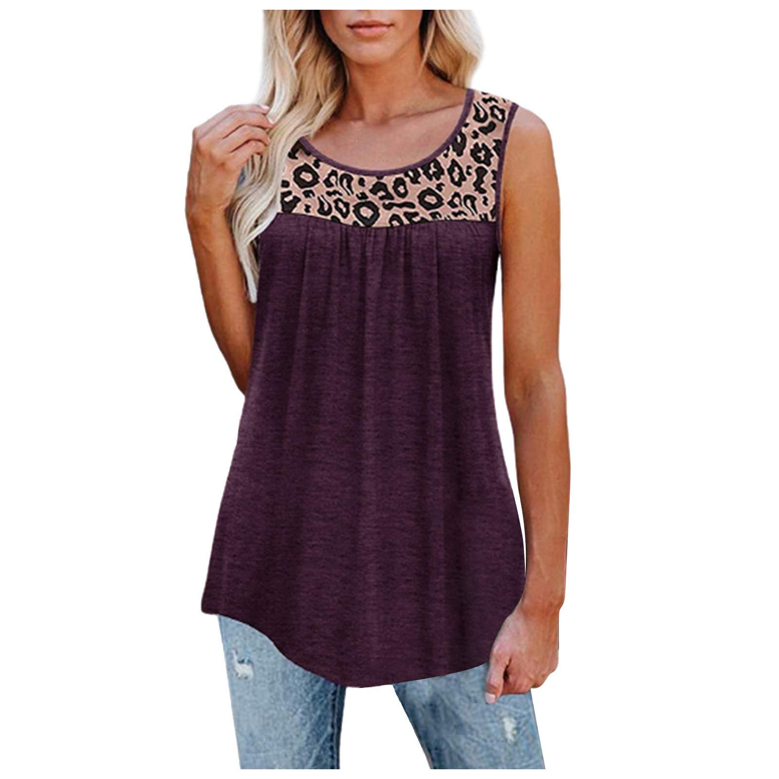 Strapless Tops for Women - Sleeveless Blouse, Loose Leopard Print Shirt & Ruffle Tank Tunic | Casual Wear, Summer Outfits, Beach Cover-Up