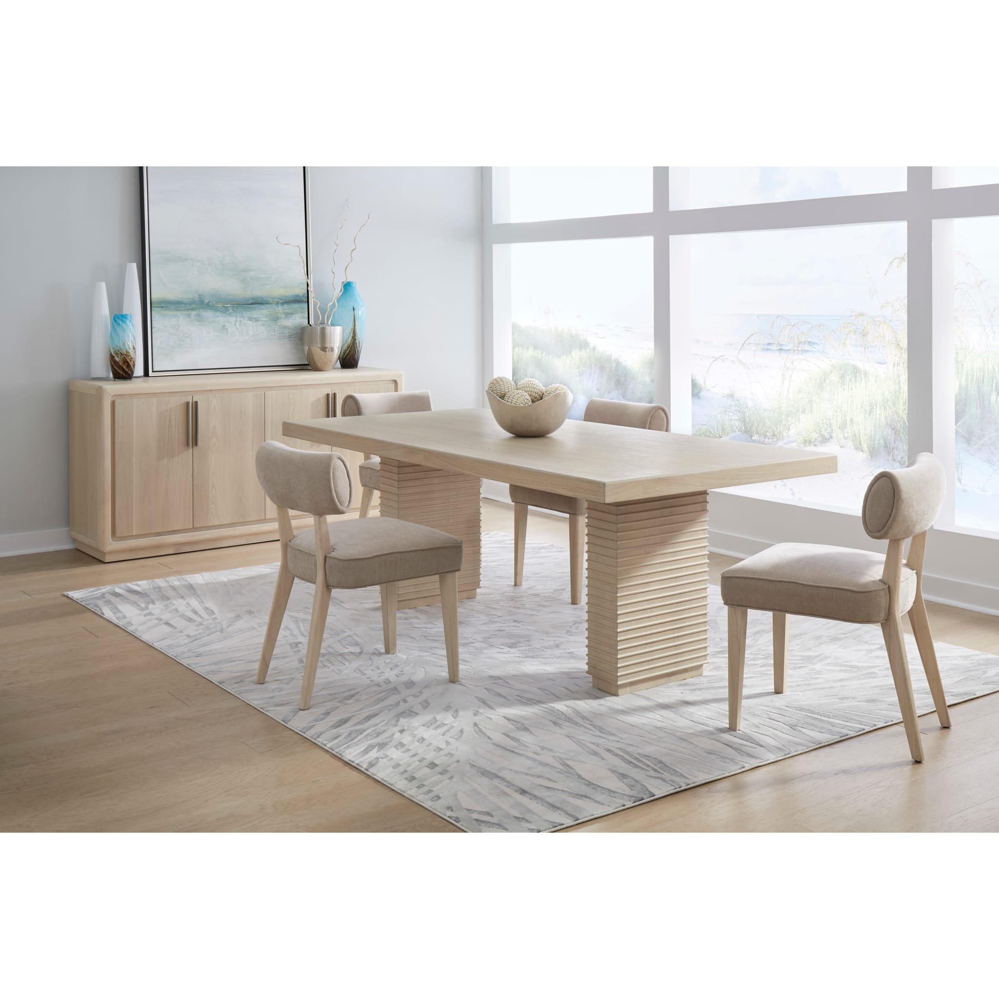 Magnolia Double Pedestal Wooden Dining Table in Daffodil Yellow - Solid Wood Farmhouse Style Kitchen Table for 6-8 People, Perfect for Family Dinners & Entertaining Guests