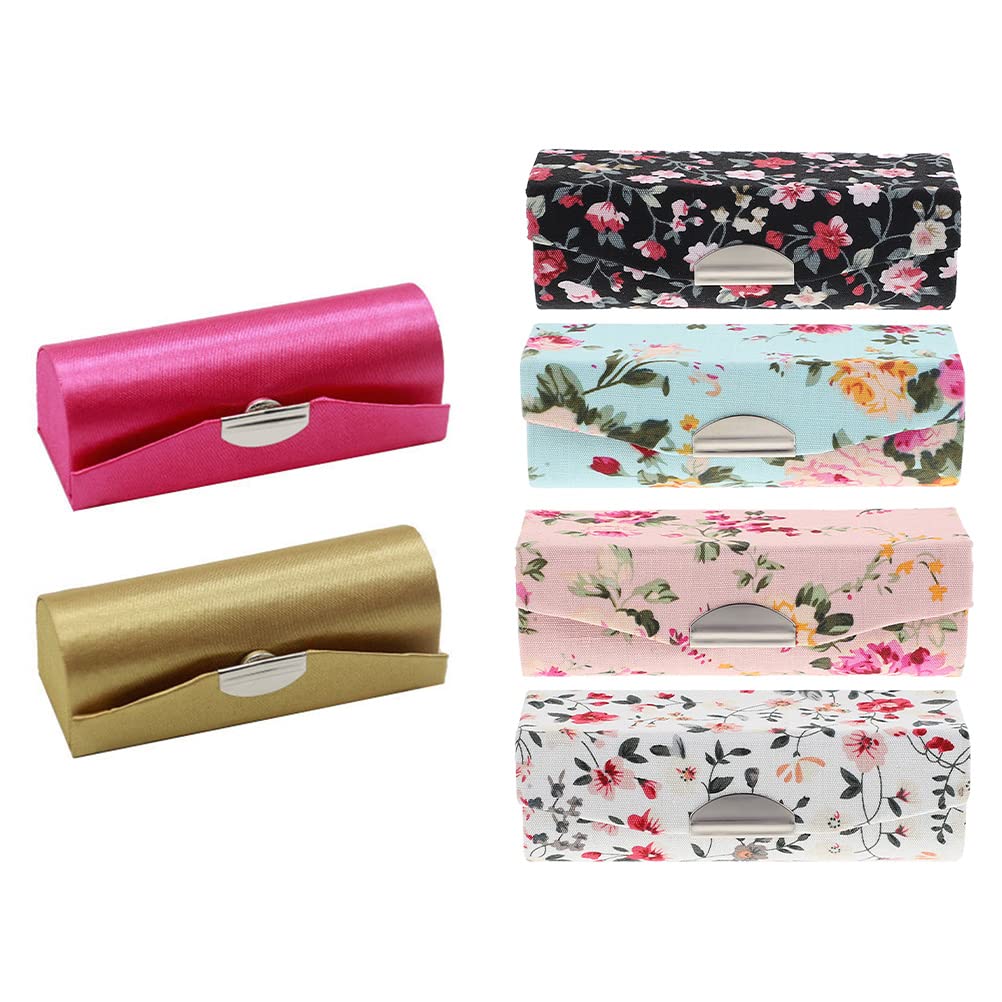 Vintage Embroidered Portable Lipstick Storage Box Set of 6 - HEALLILY Wrapping Paper Organizer for Makeup, Jewelry & Small Items | Perfect for Travel, Home Decor, Gift Wrapping & Vanity Organization | Compact Cosmetic Case for Purses, Dressers & Beauty Stations