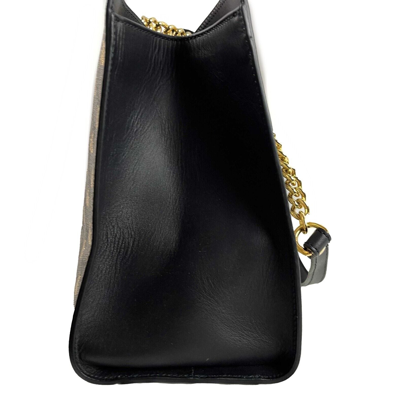 Gucci GG Supreme Monogram Bees Padlock Chain Tote Bag - Medium Brown Leather Handbag for Women | Luxury Designer Shoulder Bag for Work, Travel & Everyday Use