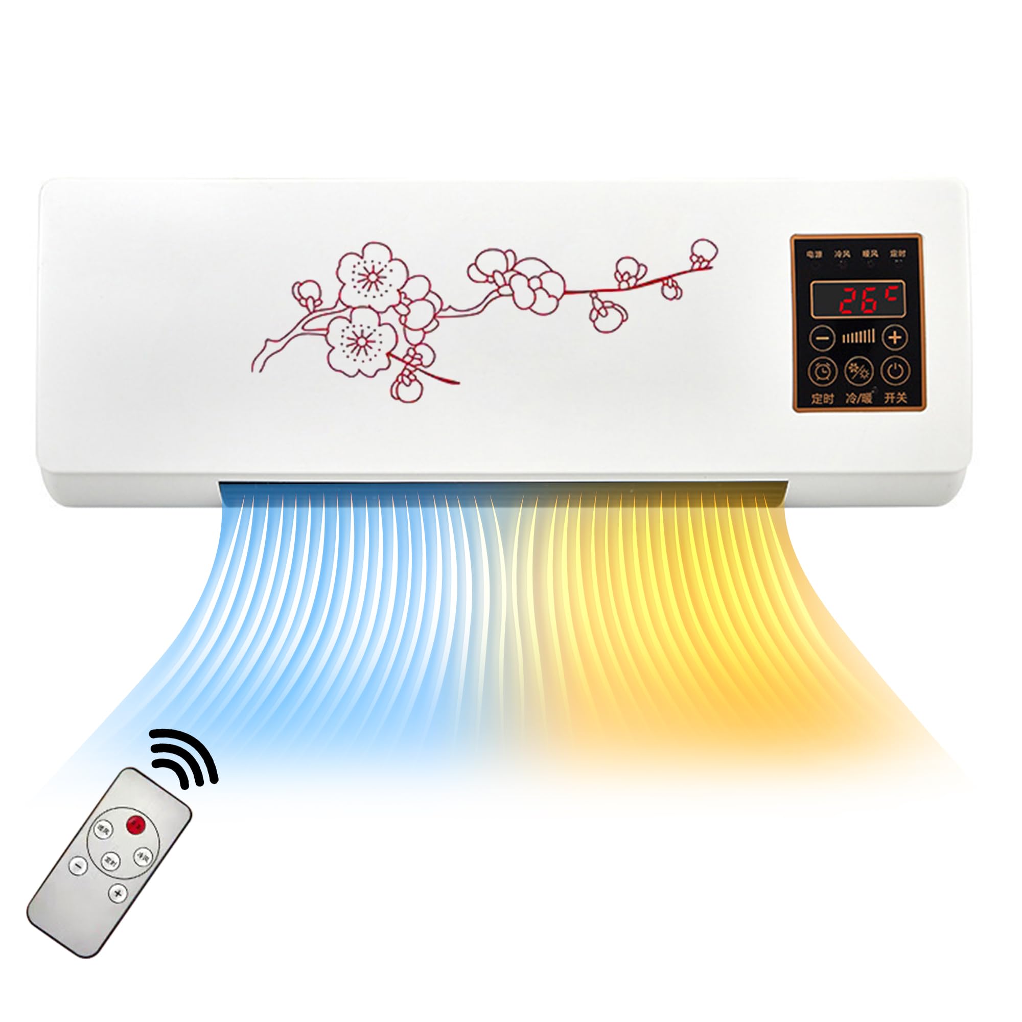 Split Max Portable Air Conditioner - 2 in 1 Wall Mount & Mobile AC Unit with Remote Control for Bedroom, Office, Kitchen - Energy Efficient Cooling for Homes & Small Spaces (US Plug)