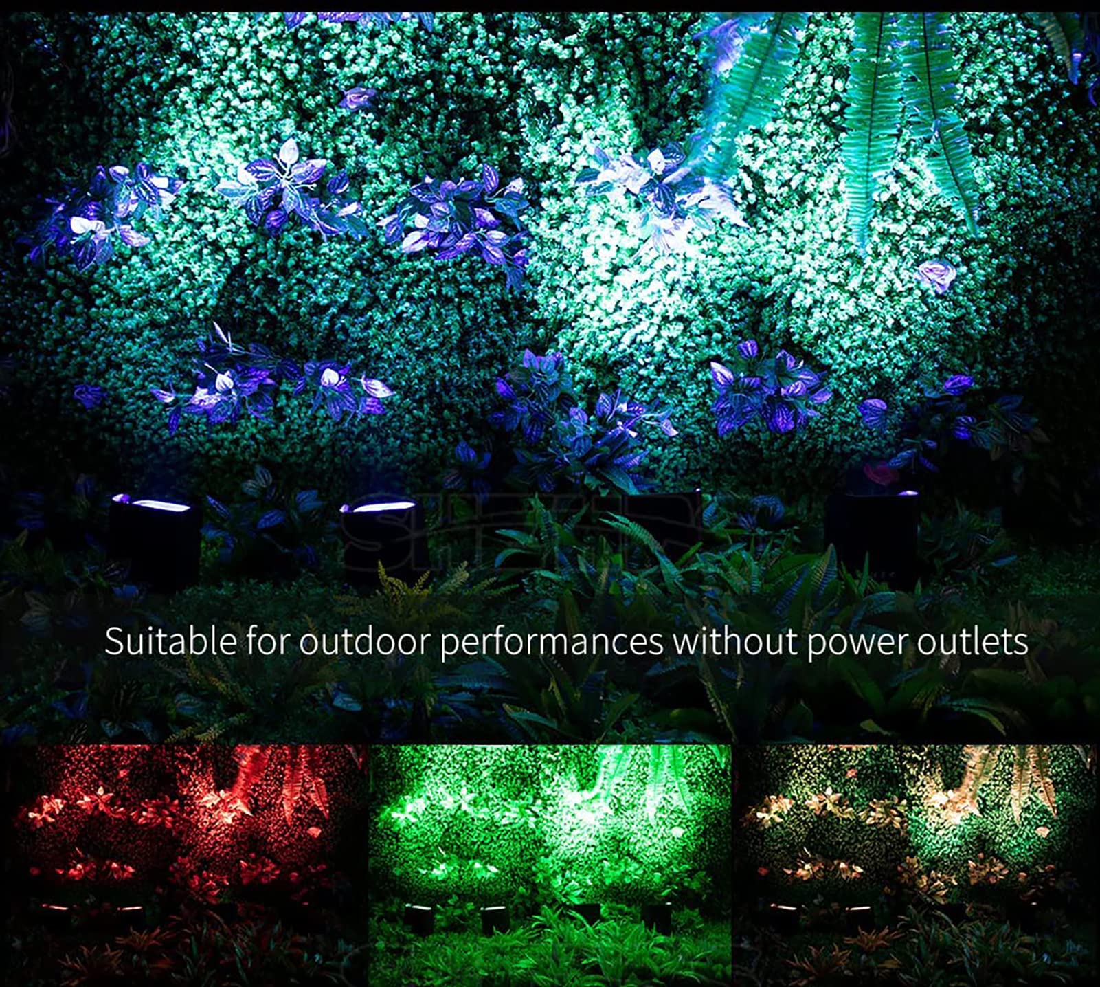 SHEHDS Rechargeable Wireless Stage Light - 6x18W RGBWA+UV Par Can DJ Lights with Remote, APP & DMX512 Control | 8800mAh Battery for Concerts, Parties, and Nightclubs