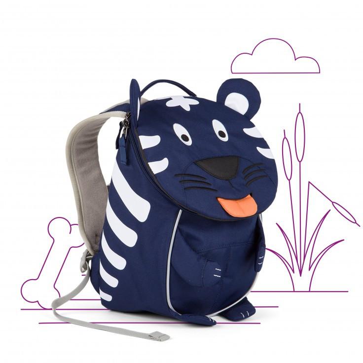 Affenzahn Small Toni the Blue Tiger Backpack for Kids - Durable & Lightweight School Bag for Boys & Girls - Perfect for Preschool, Daycare & Outdoor Adventures