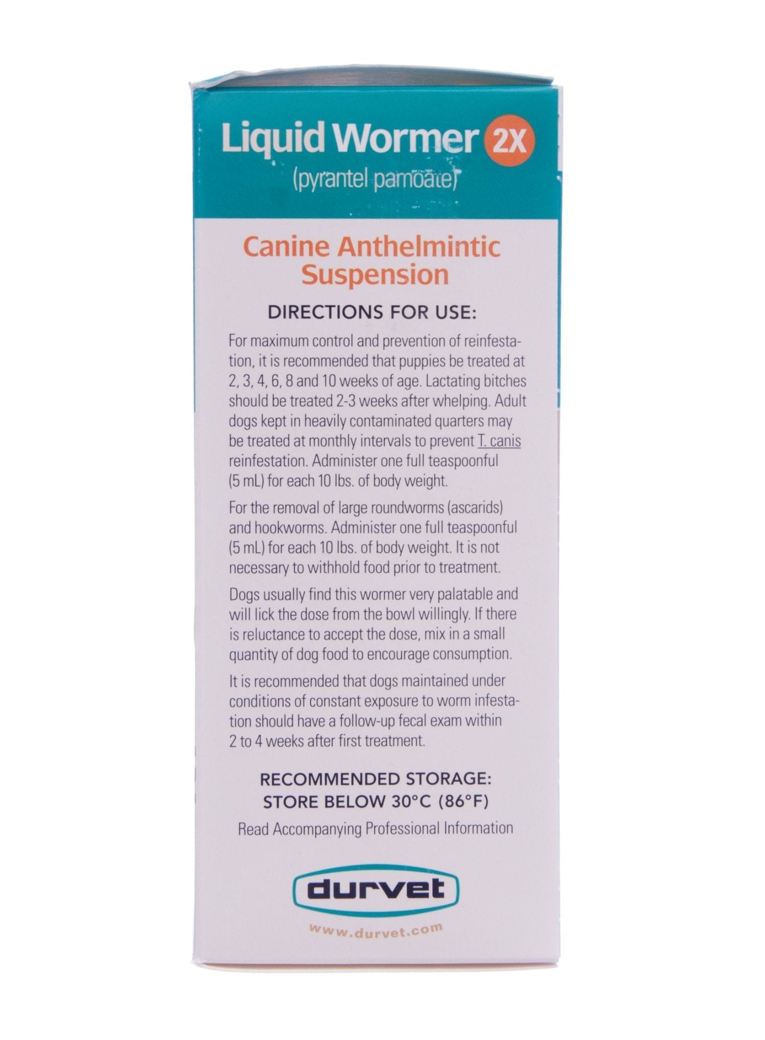 Durvet Liquid Wormer 2X for Dogs - Safe & Effective Deworming Treatment for Small & Large Dogs - Eliminates Roundworms & Hookworms - Perfect for Puppies & Adult Dogs at Home or Veterinary Use