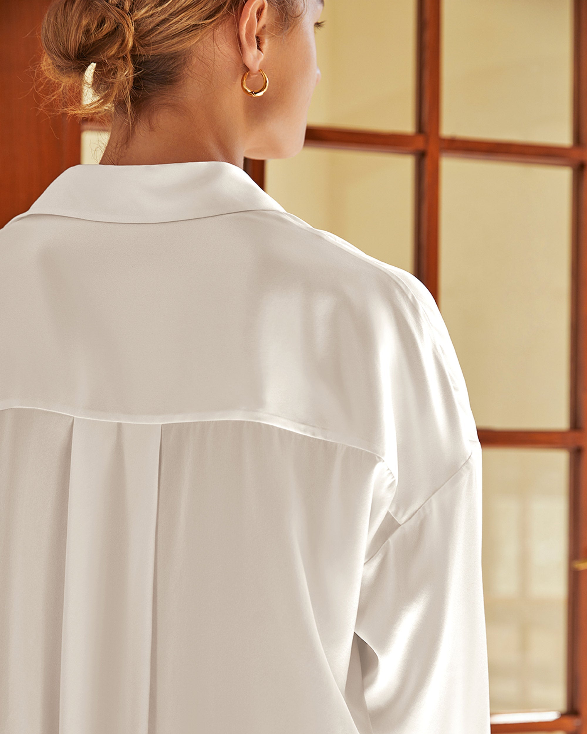 Classic Silk Nightshirt for Women - Soft & Comfortable Sleepwear - Perfect for Relaxing at Home or Travel
