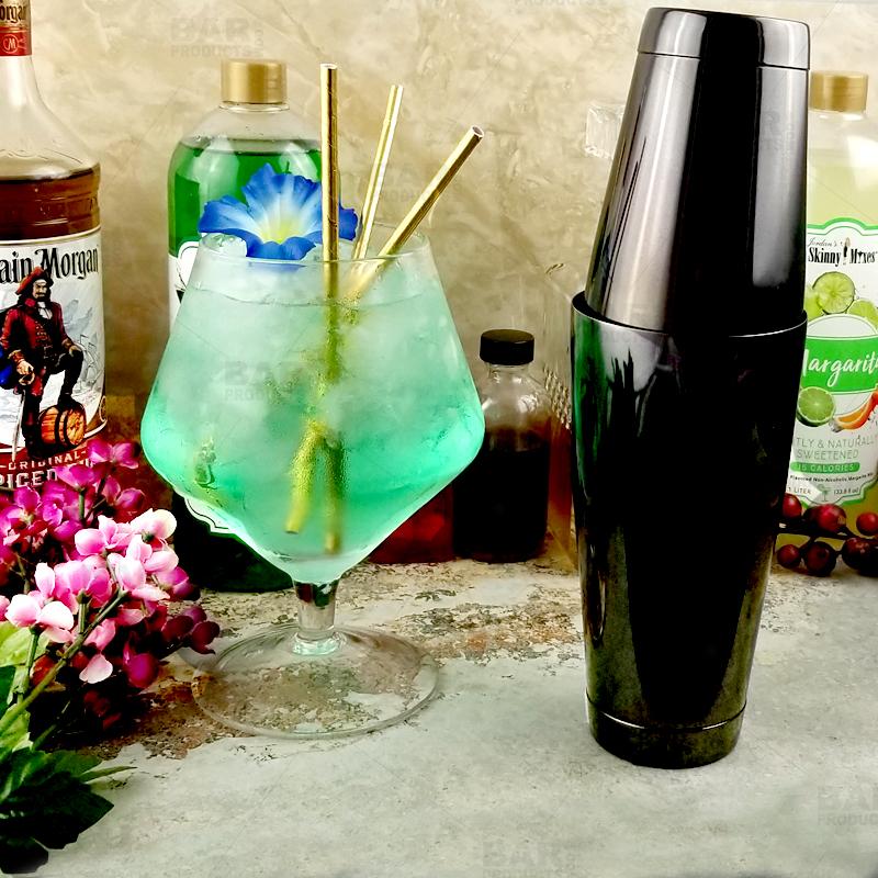 BarConic® Weighted Cocktail Shaker Set - 28oz & 18oz Gun Metal Stainless Steel - Professional Bartender Tools for Home Bars, Mixology & Cocktail Parties