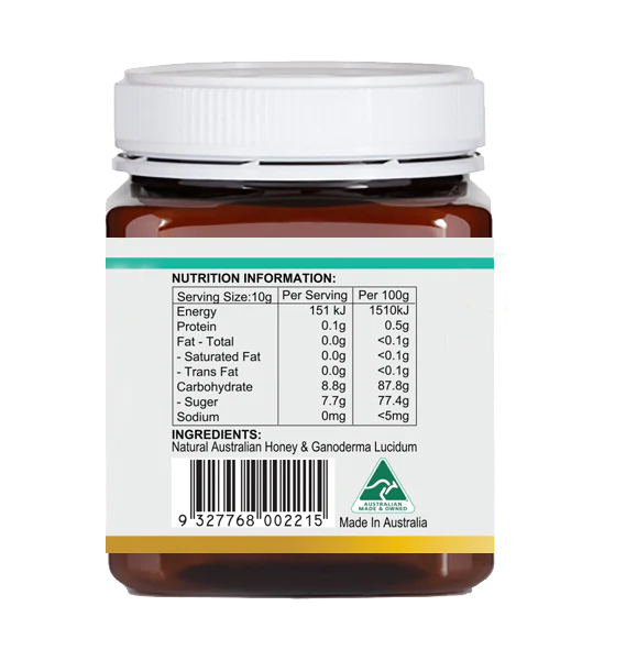 Concord Nutraceuticals Ganoderma Mushroom Sunchih Honey 250g - Organic Reishi Mushroom Infused Honey for Immune Support, Energy Boost & Wellness - Perfect for Tea, Toast & Healthy Recipes