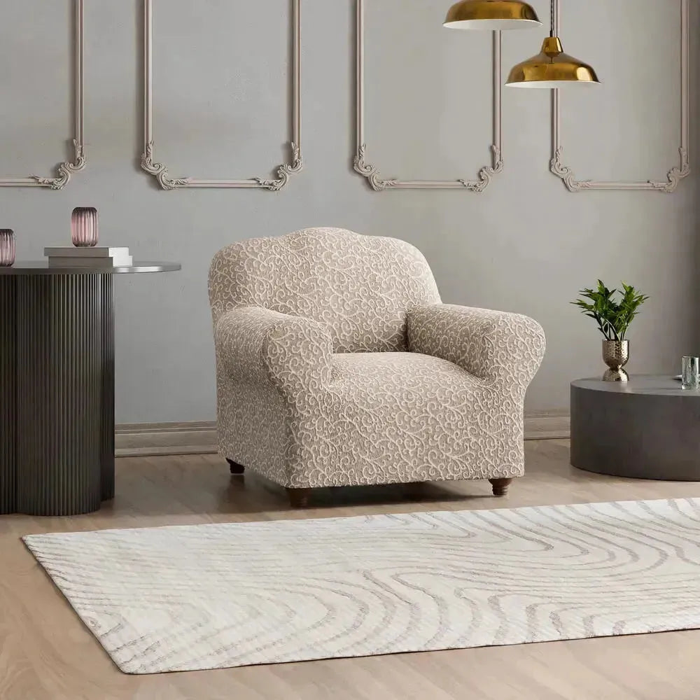 Stylish Jacquard 3D Armchair Slipcover - Premium Stretchable Furniture Protector for Living Room, Bedroom & Office Decor
