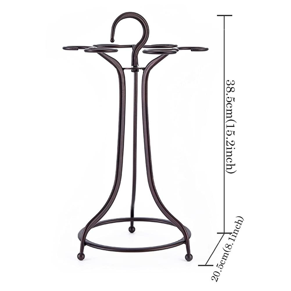 NWB Freestanding Wine Glass Rack - Retro Metal Stemware Holder for Kitchen, Bar & Home Decor - Tabletop Organizer Display Storage (Holds 6 Glasses) - Perfect for Wine Tasting Parties & Small Space Organization