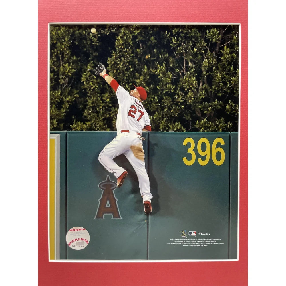 Mike Trout Framed 10 Baseball Card Collage Lot - Los Angeles Angels MLB Memorabilia - Perfect for Sports Fans, Collectors & Home Office Decor