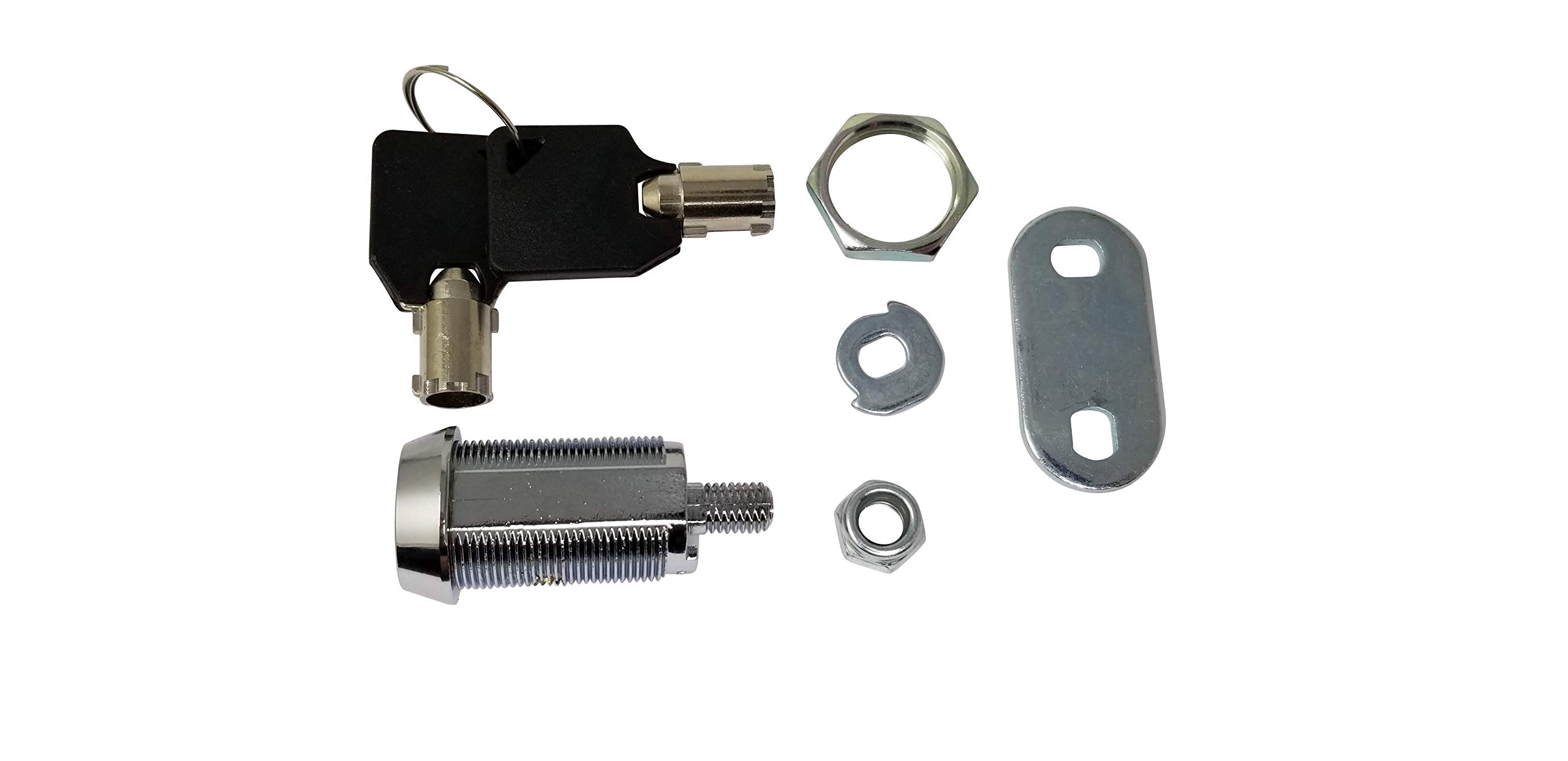 Admiral Locks 1-1/8 Inch Tubular Cam Lock with Removable Key - Keyed Alike RV Storage Lock, Cabinet Lock (90° Chrome, Pack of 25) - Perfect for RV Compartments, Toolboxes, Mailboxes & Storage Cabinets