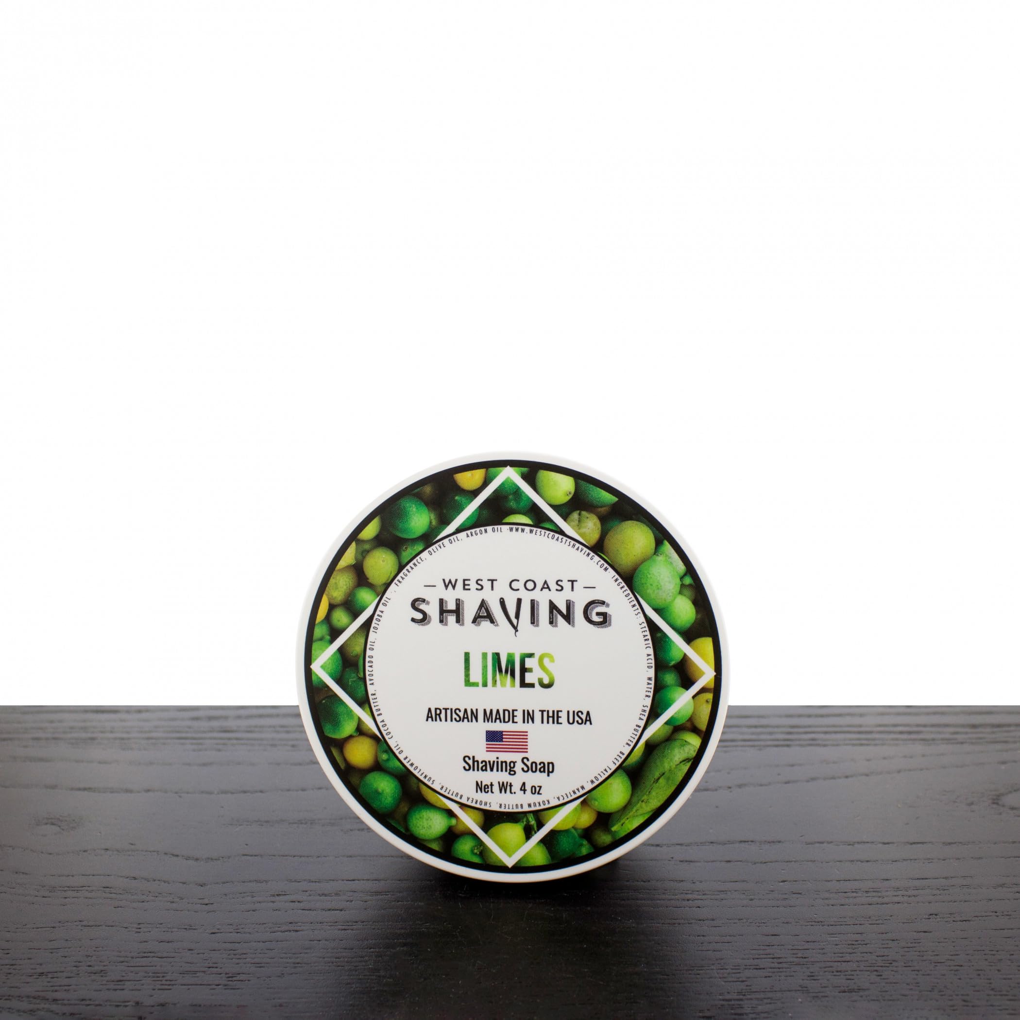 Limes Shaving Soap for Men - 4oz Natural Skin-Nourishing Shave Soap with Shea Butter & Essential Oils - Perfect for Sensitive Skin & Close Shaving - Ideal for Daily Grooming & Barber Shop Use