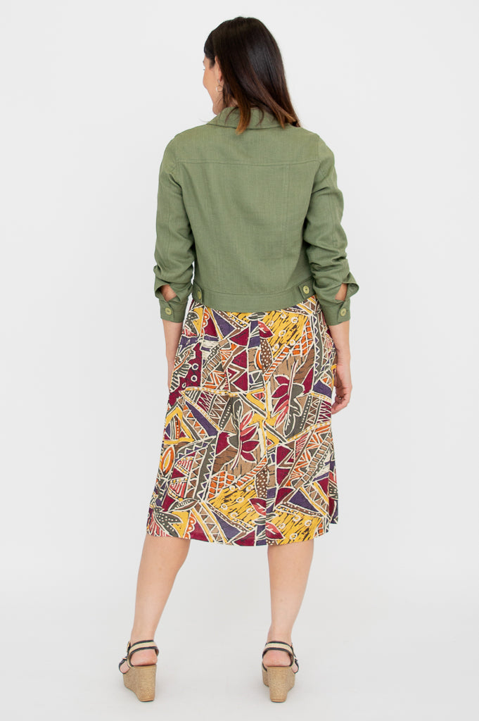 Colleen Linen Jacket in Khaki - Lightweight & Breathable for Spring & Summer Outfits | Casual & Office Wear