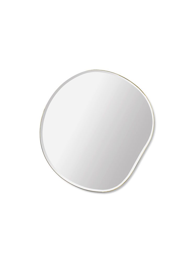 FERM LIVING Pond Mirror Small - Brass Round Wall Mirror for Bathroom, Bedroom & Living Room Decor