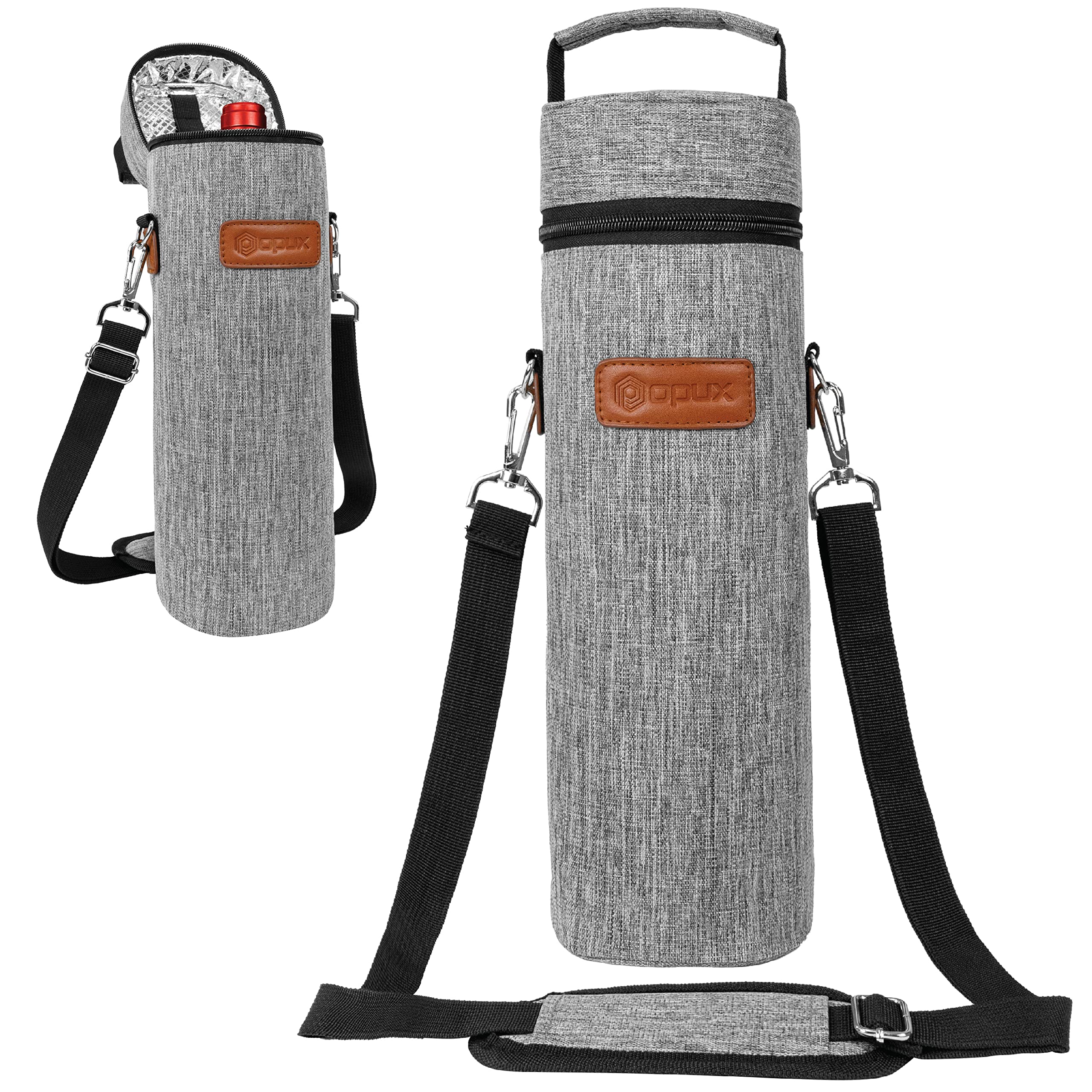 Premium Insulated Wine Cooler Bag - Single Bottle Carrier Tote with Shoulder Strap for Travel, Picnic & Beach | Thermal Wine Holder Case | Perfect Wine Gift for Men & Women | Heather Light Gray | Ideal for Outdoor Adventures, Parties & Wine Lovers