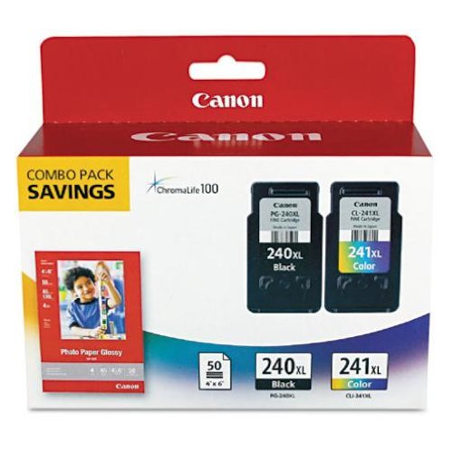 Canon PG-240XL & CL-241XL Ink Cartridge Combo Pack with GP502 Glossy Photo Paper - 2 Sets (4 Cartridges Total) - Perfect for Photo Printing, Home Office & Creative Projects