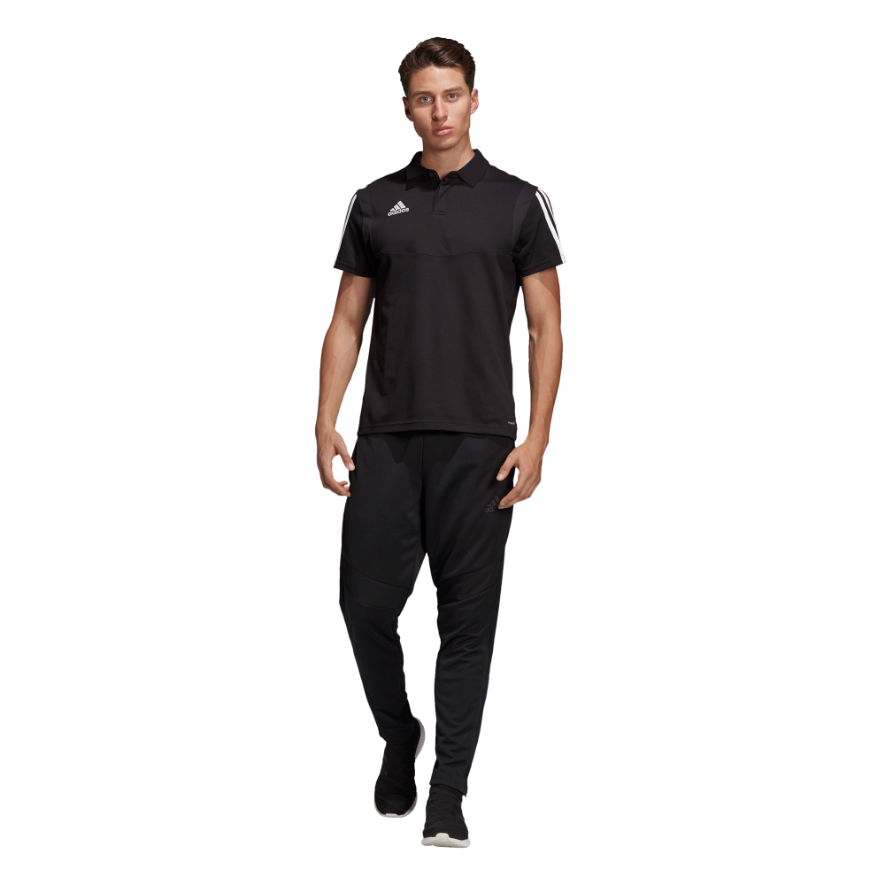 Adidas Tiro 19 Men's Training Polo Shirt - Black & White - Moisture Wicking Performance Top for Soccer, Gym & Casual Wear