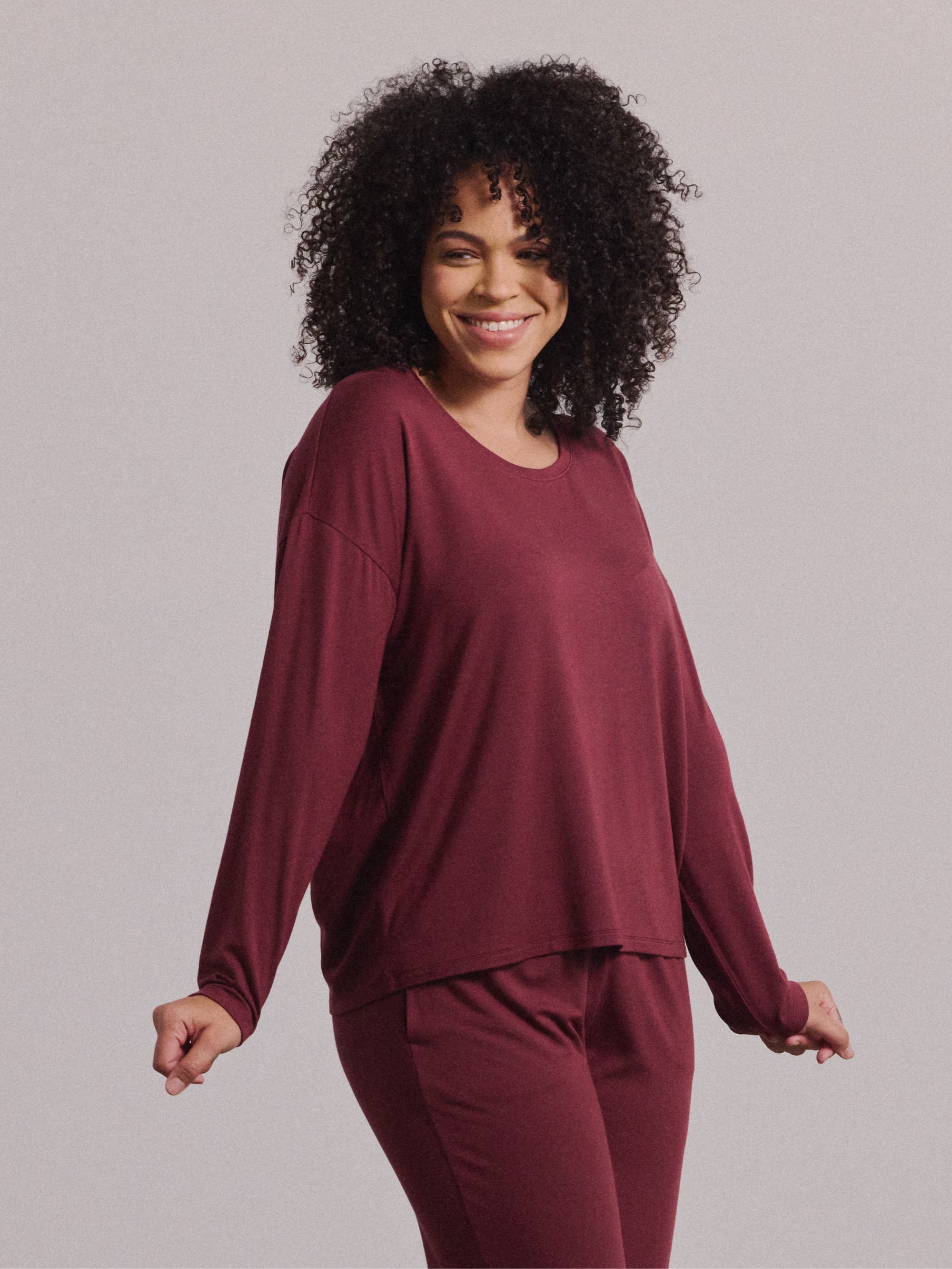 Soft Modal Long Sleeve Pajama Top for Women - Comfortable Sleepwear & Lounge Wear for Nighttime Relaxation and Cozy Evenings at Home