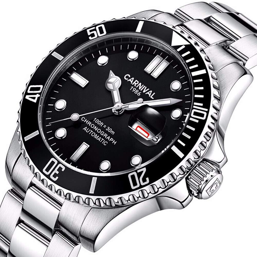 Waterproof Automatic Men's Watches with Luminous Hands - Self-Winding Mechanical Watch for Business, Casual & Outdoor Activities