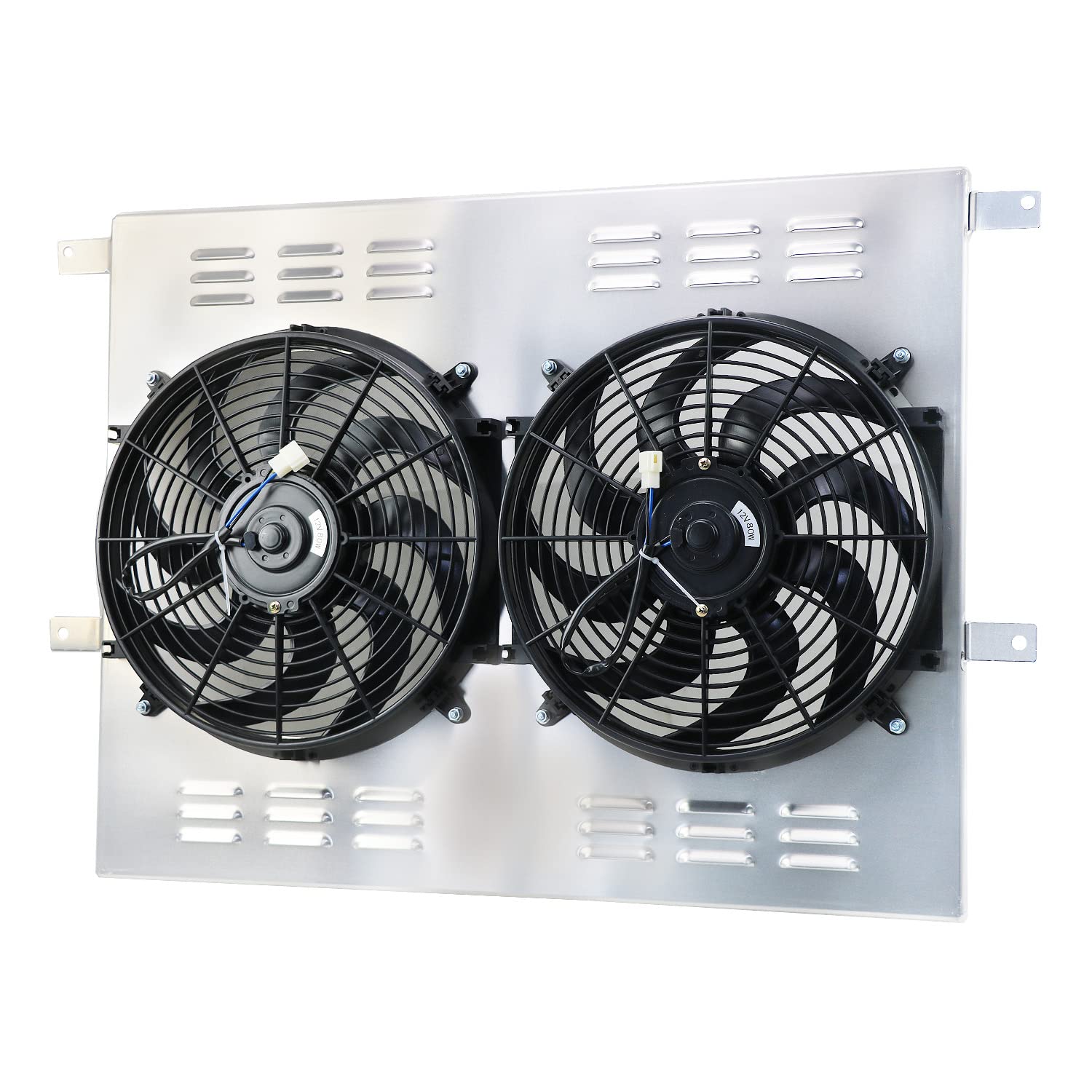 High-Performance Aluminum Radiator Shroud with Electric Fan for 1983-1996 Ford F150 F250 F350 Powerstroke 6.9L 7.3L Diesel Engines - Perfect for Off-Roading & Heavy-Duty Towing