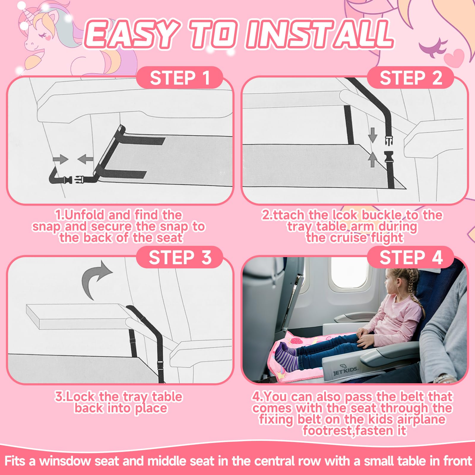 Portable Toddler Airplane Bed - Kids Travel Sleep Solution | Airplane Seat Extender for Comfortable Flights | Perfect for Long-Haul Travel & In-Flight Napping