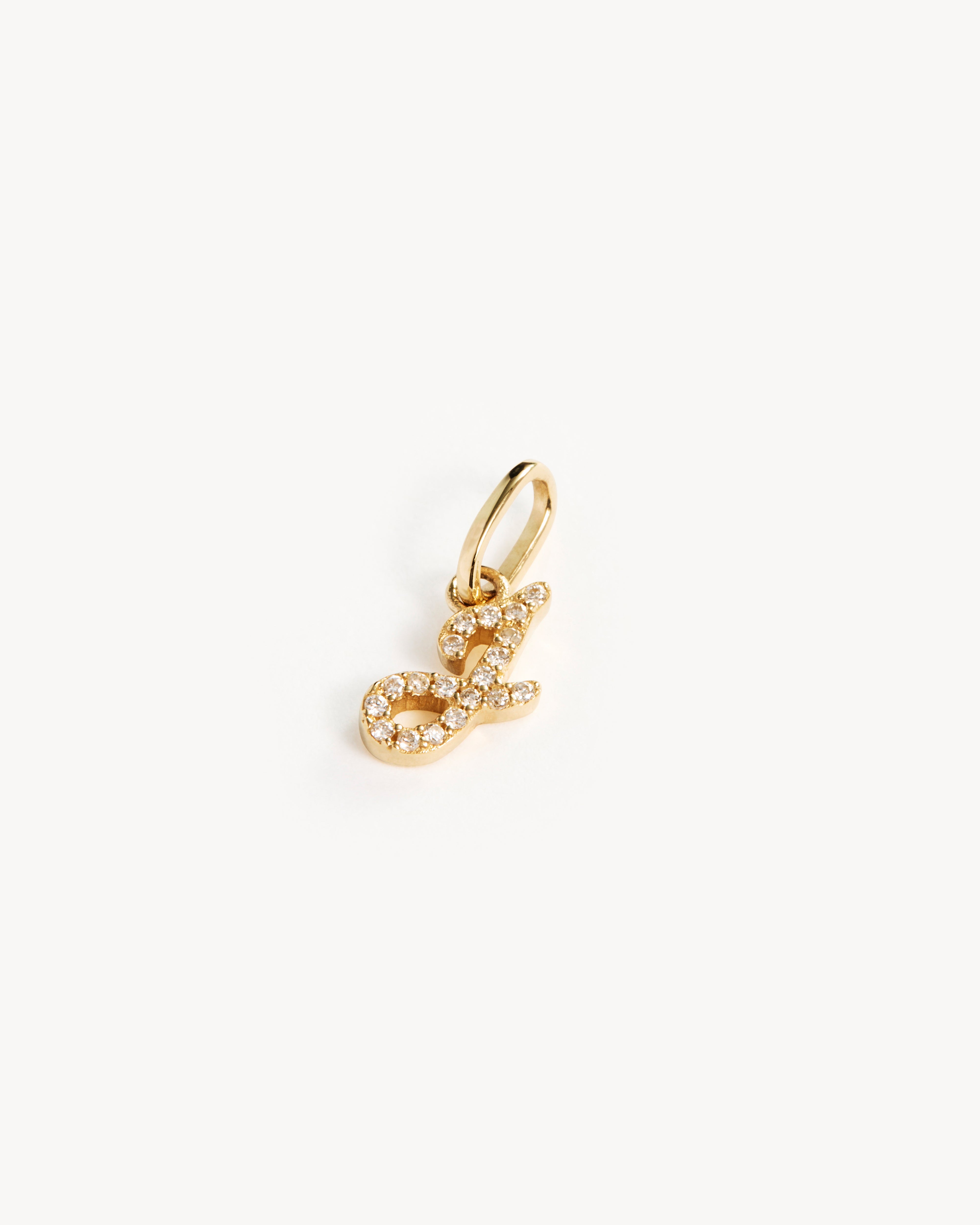 14K Solid Gold Forever Love Diamond Letter Necklace Pendant - Personalized Initial Jewelry Gift for Women, Anniversary, Valentine's Day & Special Occasions