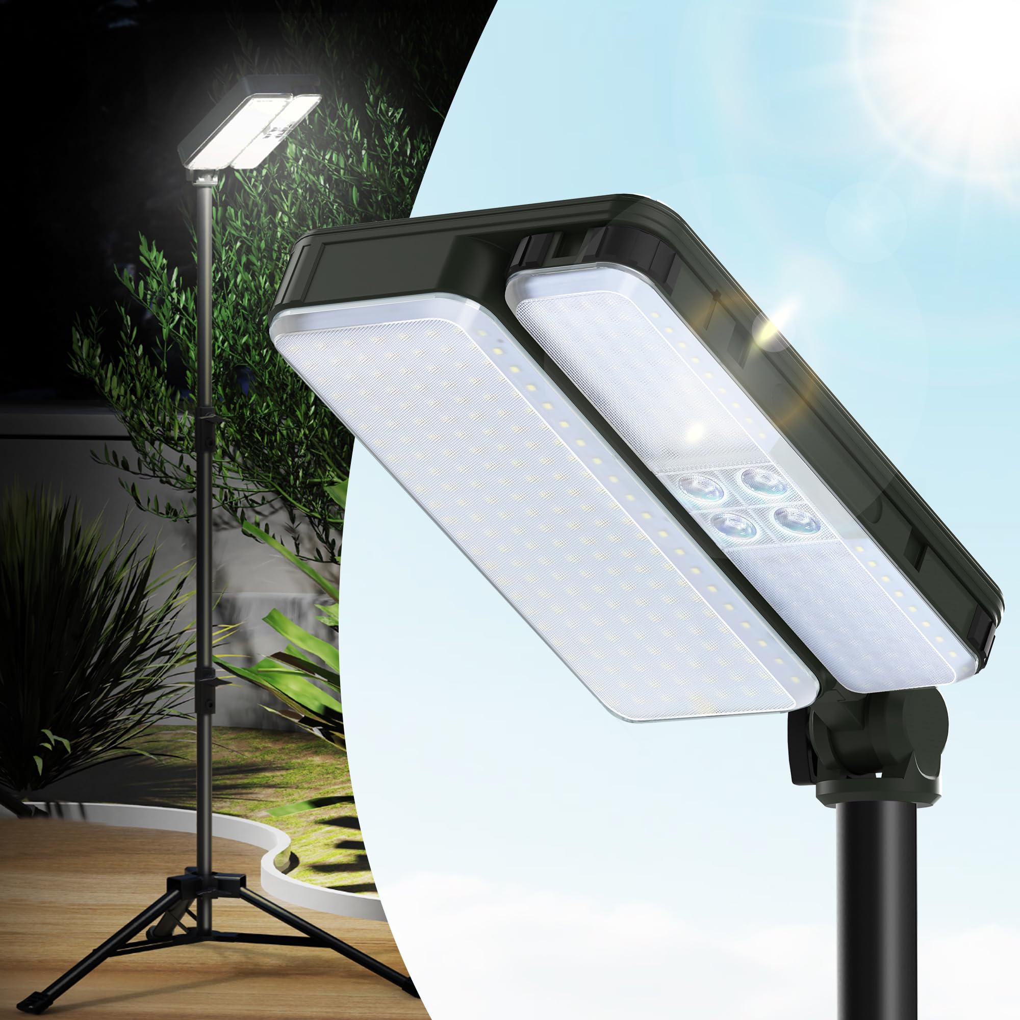 10000LM Rechargeable LED Work Light with 15000mAh Battery - 72